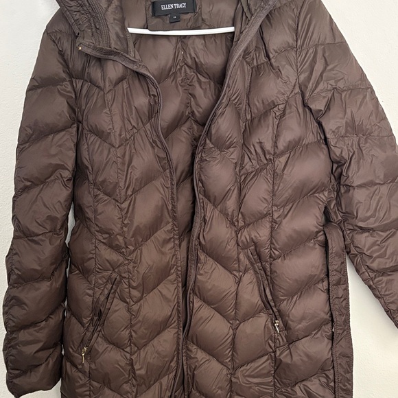 Ellen Tracy Women's Dark Brown Puffer Jacket - Picture 4 of 8